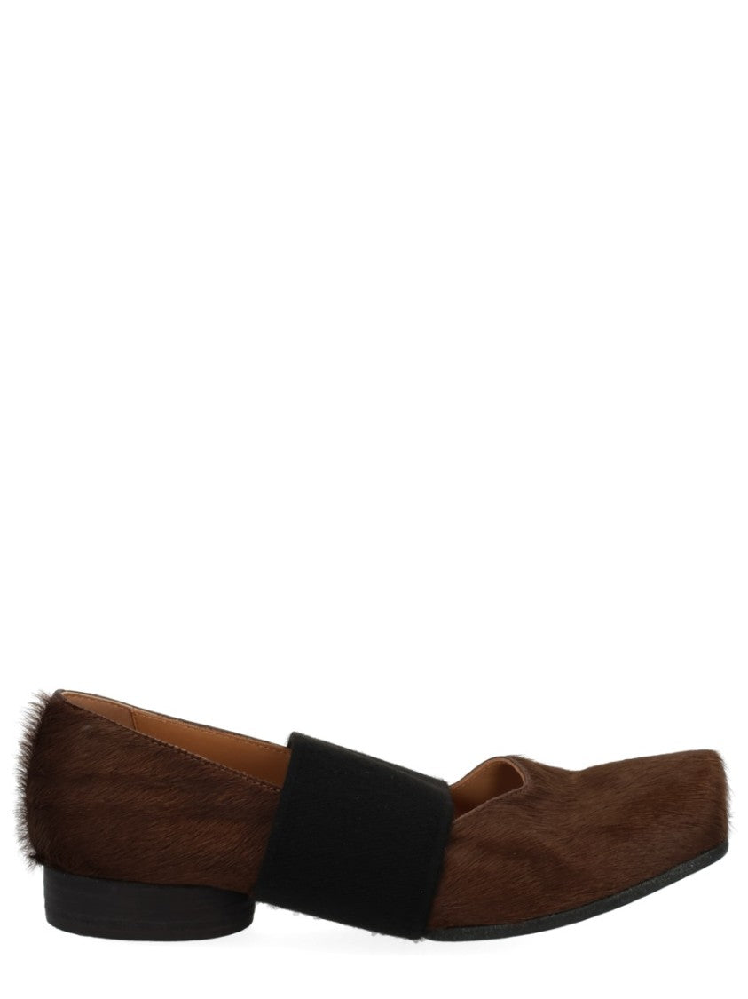 Uma Wang Square Toe Ballerina Textured Flats