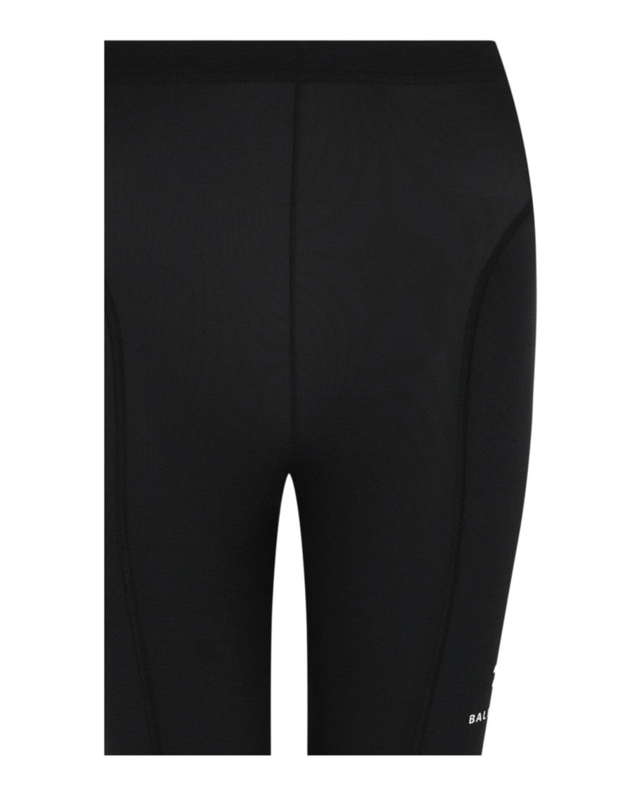 Balenciaga Mid Rise Trompe L'oeil Leggings With Sporty Logo And Ankle Zips