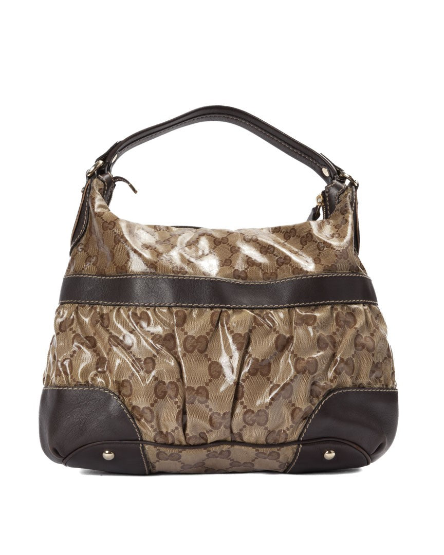 Gucci Medium Gg Crystal Hobo Bag In Brown