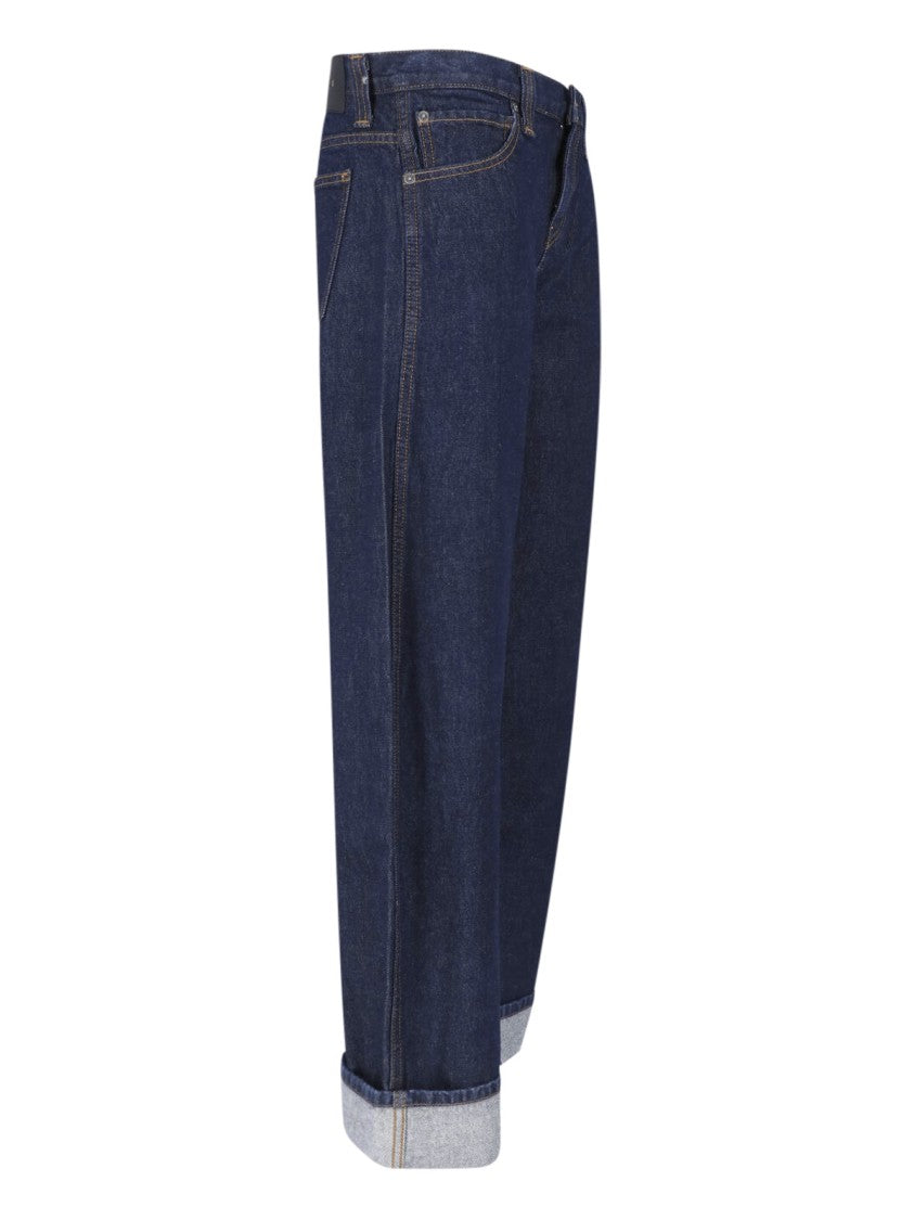 Khaite Wide-Leg Denim Jeans With Cuffed Hem And Five-Pocket Design