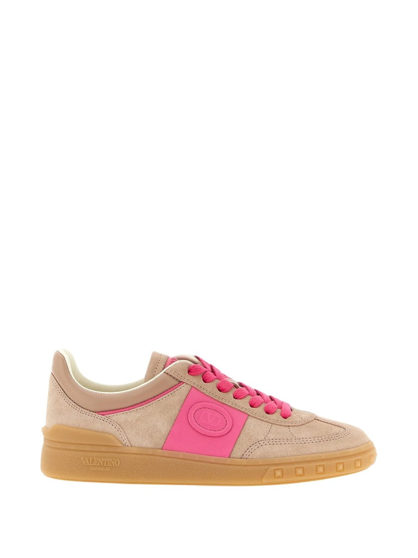 Valentino Suede Upvillage Pink Accent Sneakers