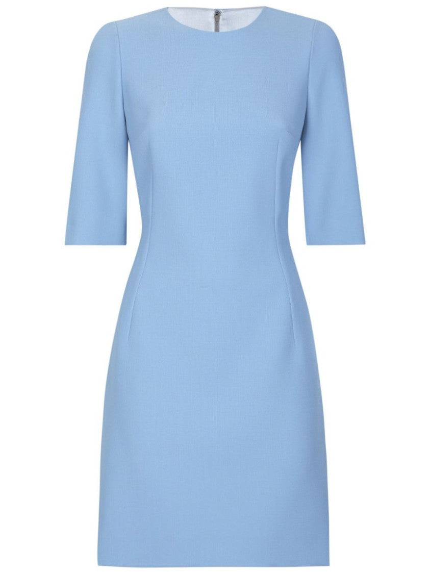 Dolce & Gabbana Fitted Wool Dress With Round Neckline