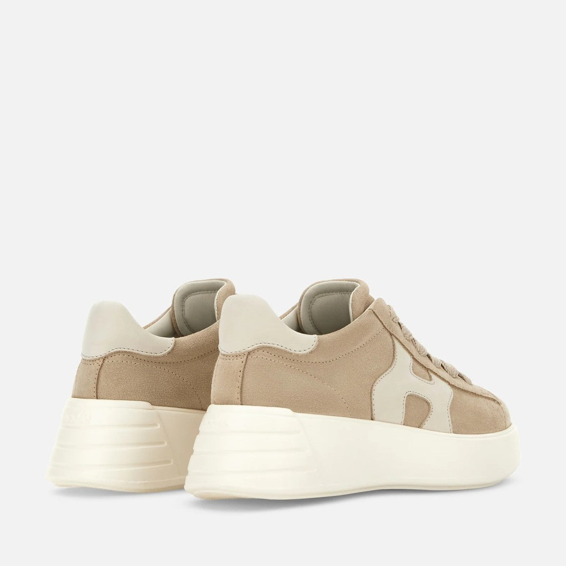 Hogan Beige Cream Rebel H562 Lace-Up Sneakers