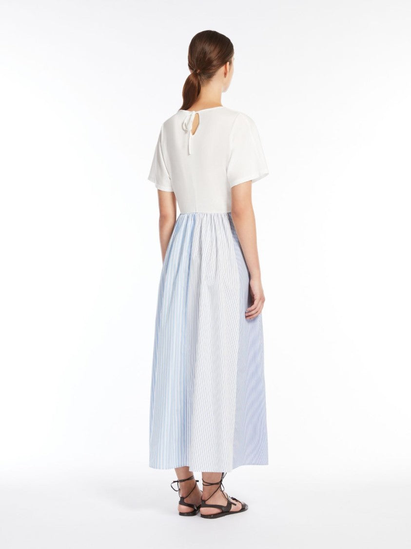 Max Mara Voluminous Maxi Dress With Decorative Stripes