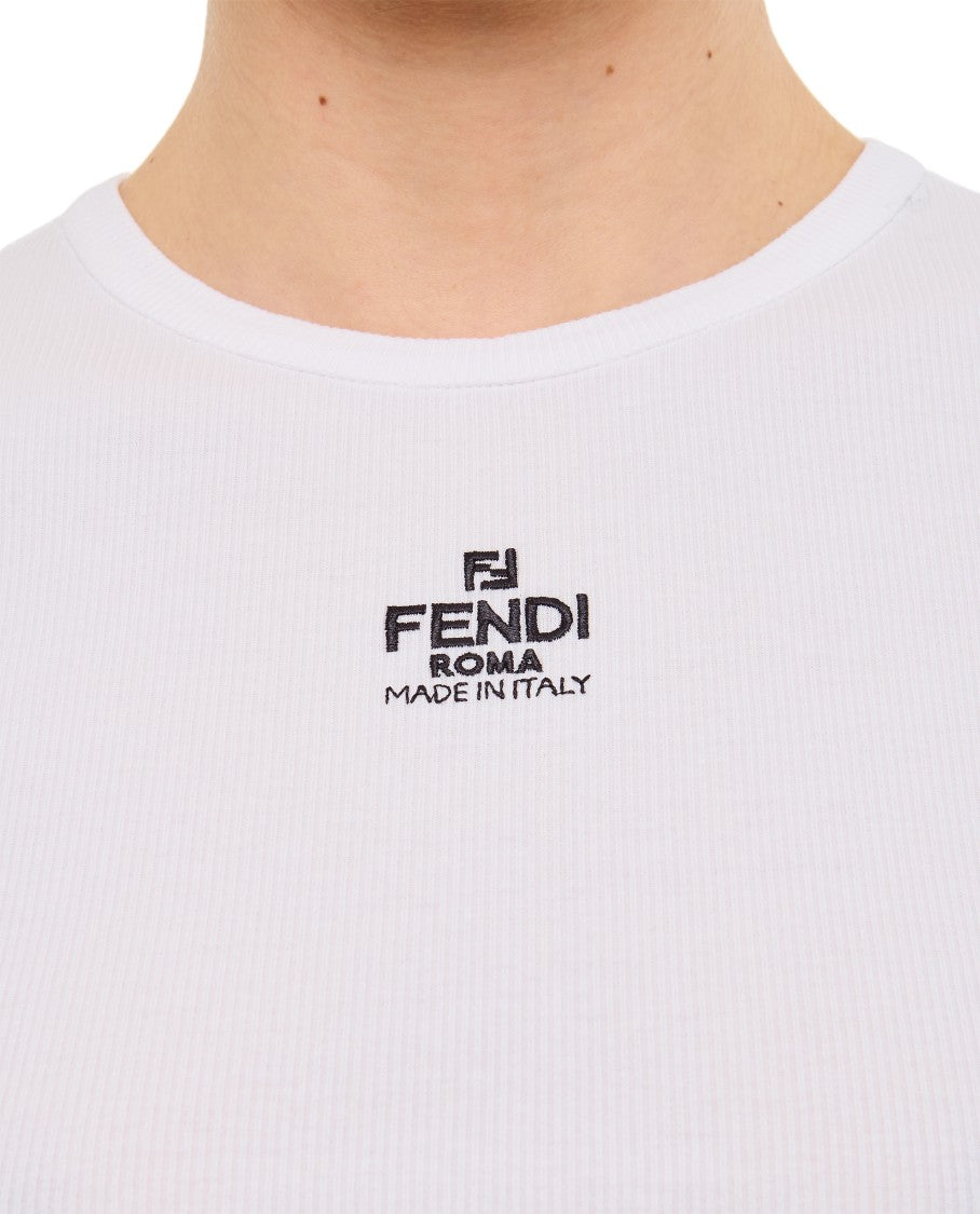 Fendi T-Shirt Corta A Costine
