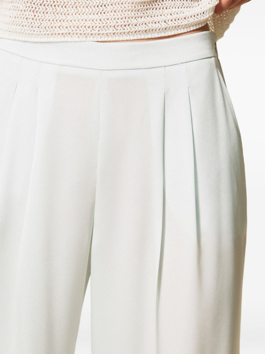 Twin-Set Wide-Leg Trousers With Pleats