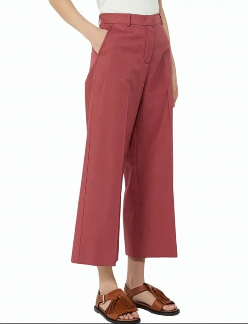 Weekend Cotton Linen Canvas High Waist Trousers