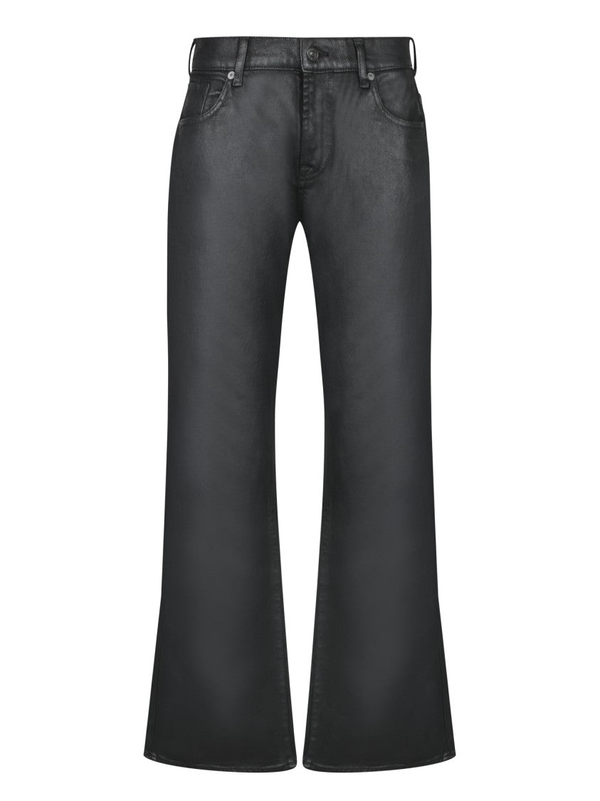 7 For All Mankind High-Rise Flared Black Jeans