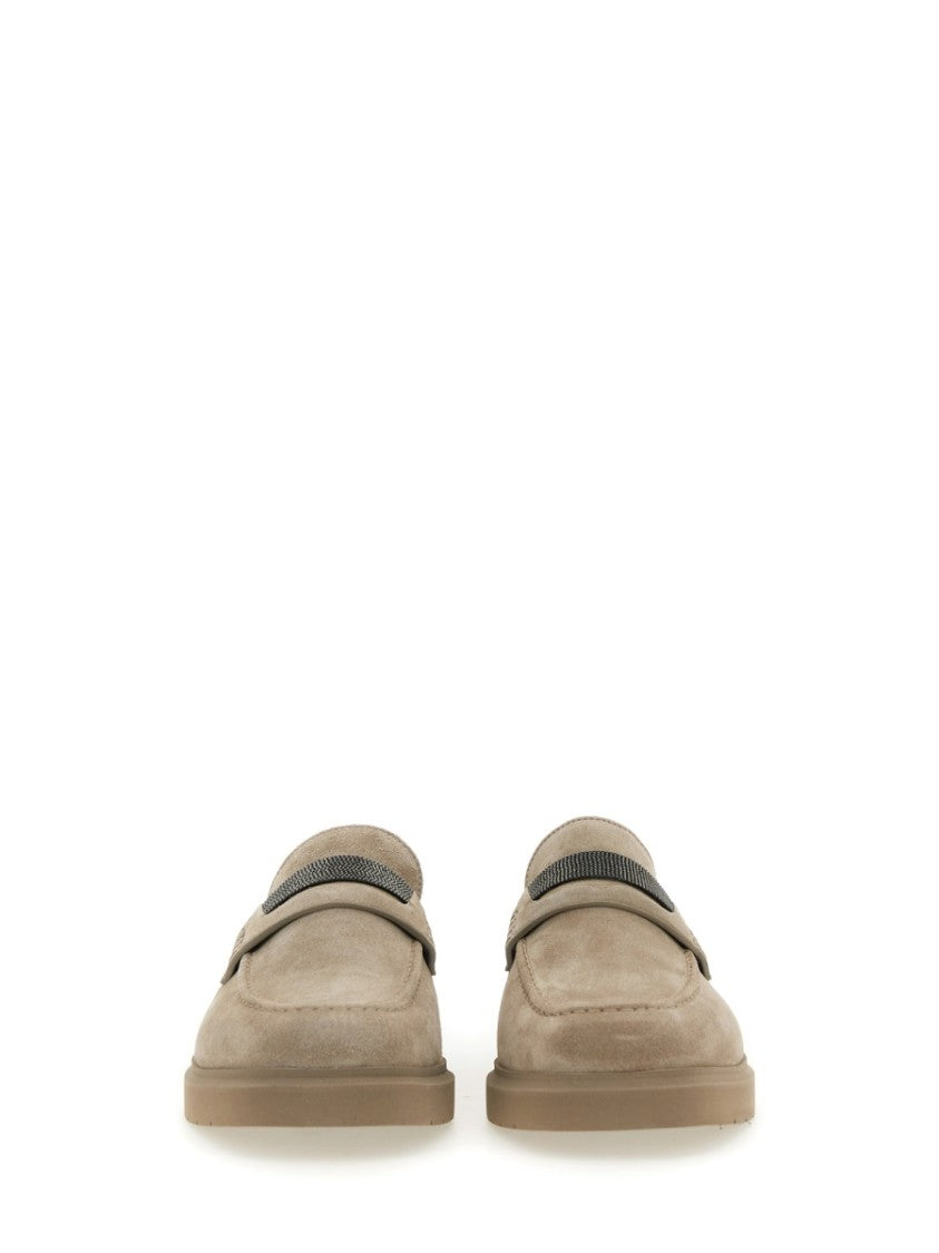 Brunello Cucinelli "Penny" Suede Moccasin
