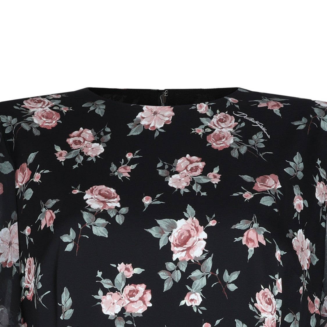 Dolce & Gabbana Midi Dress With Sheer Long Sleeves