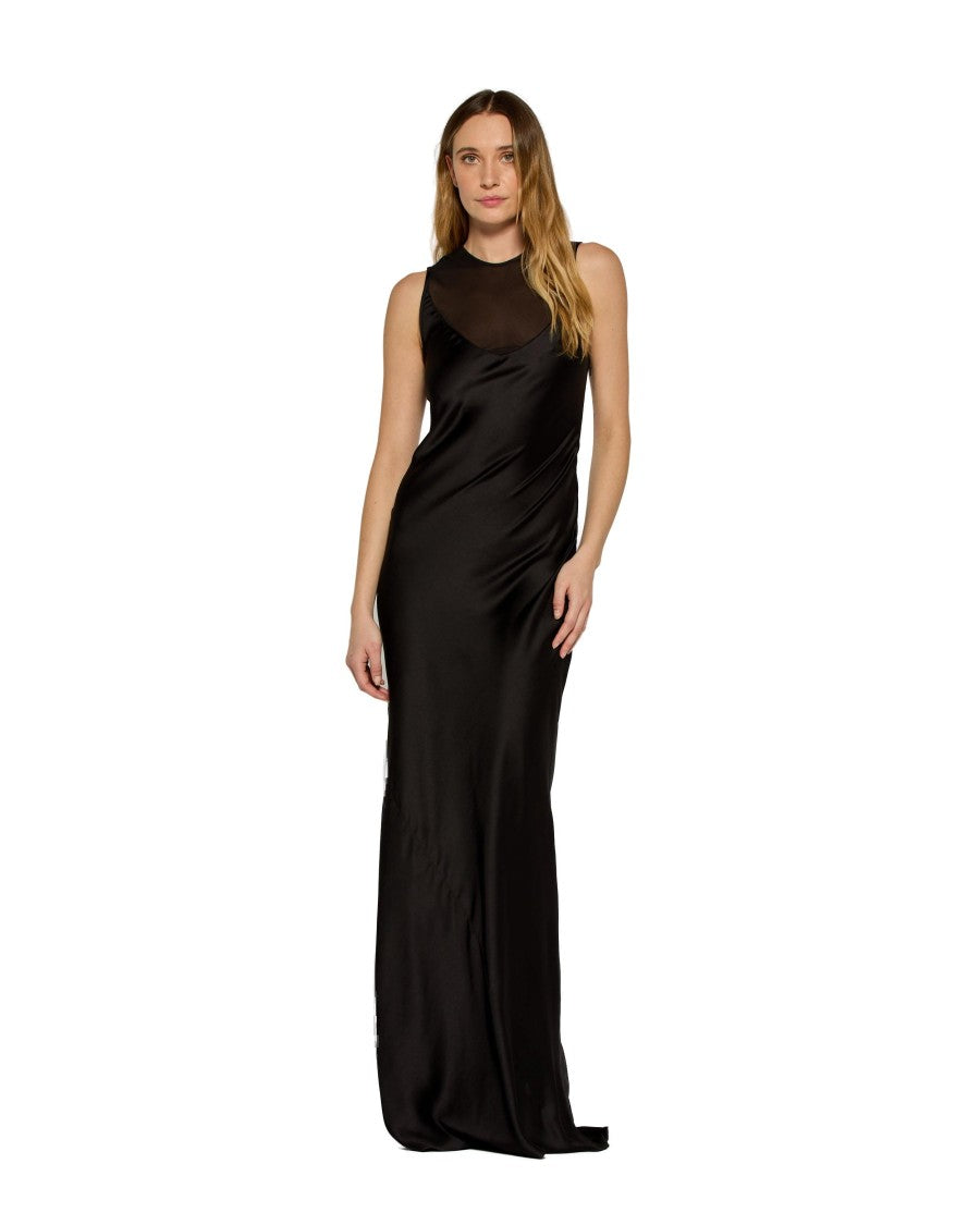 Serena Bute Georgette Evening Dress - Black