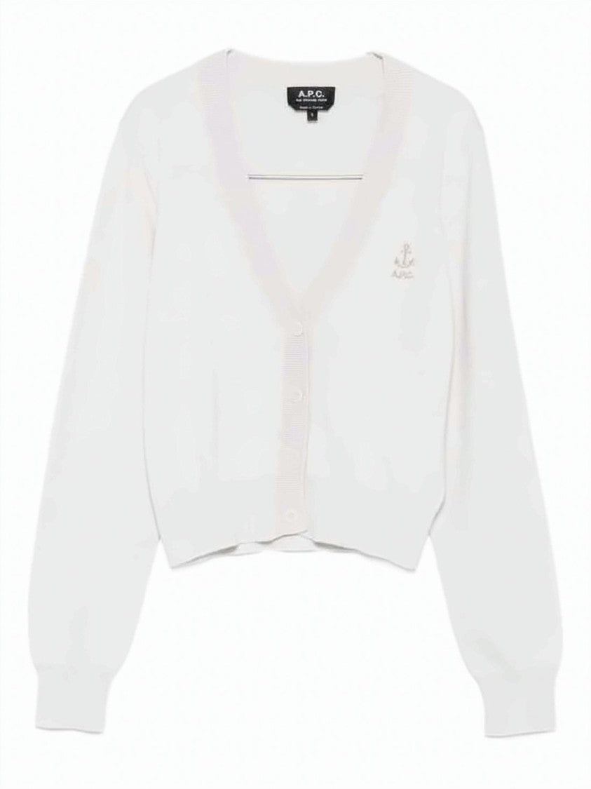 A.P.C. Cropped Button-Down Cardigan With Ribbed Cuffs
