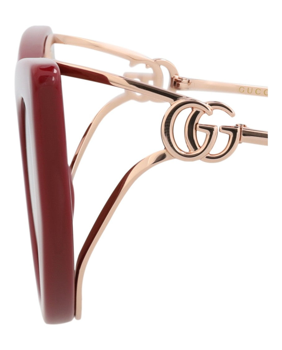 Gucci Cat Eye-Frame Injection Sunglasses With Metal Temples And Glossy Finish