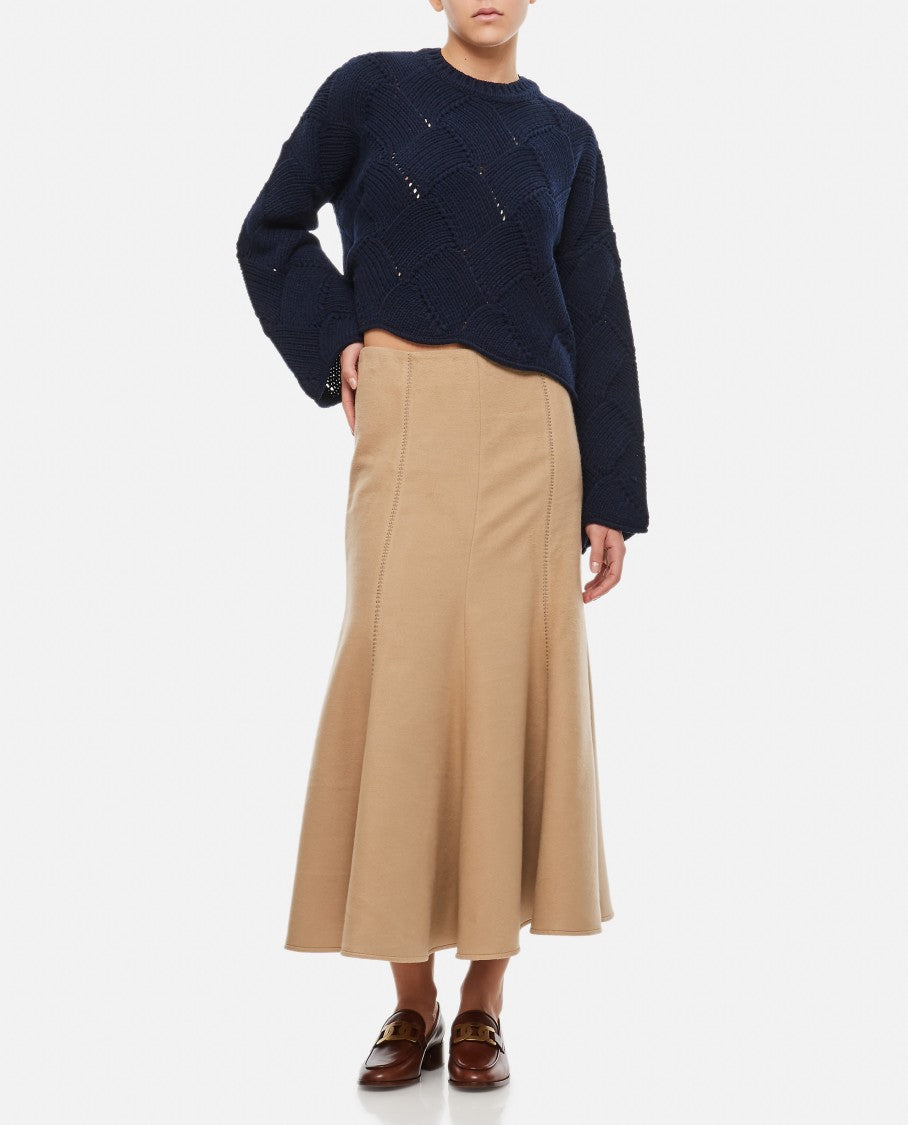 Gabriela Hearst Silk Pleated Midi Skirt