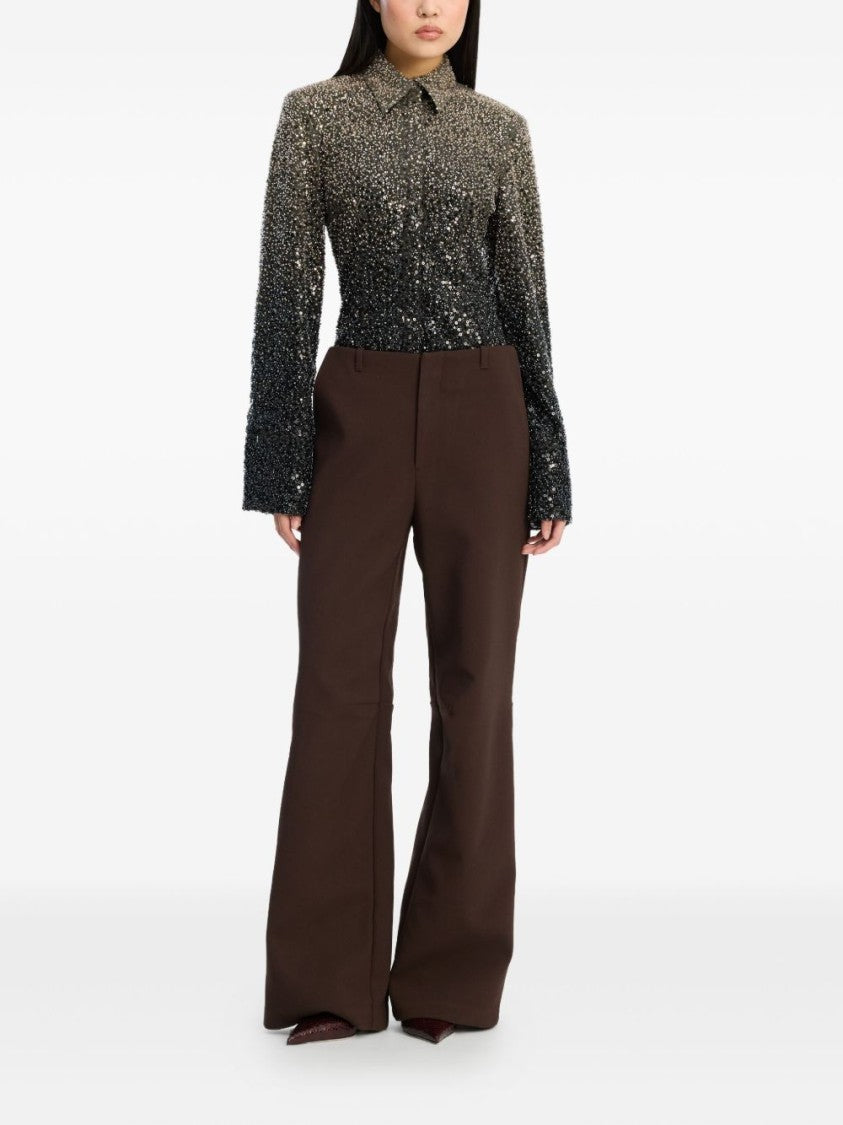 Rotate Shimmering Gradient-Sequin Grey Shirt