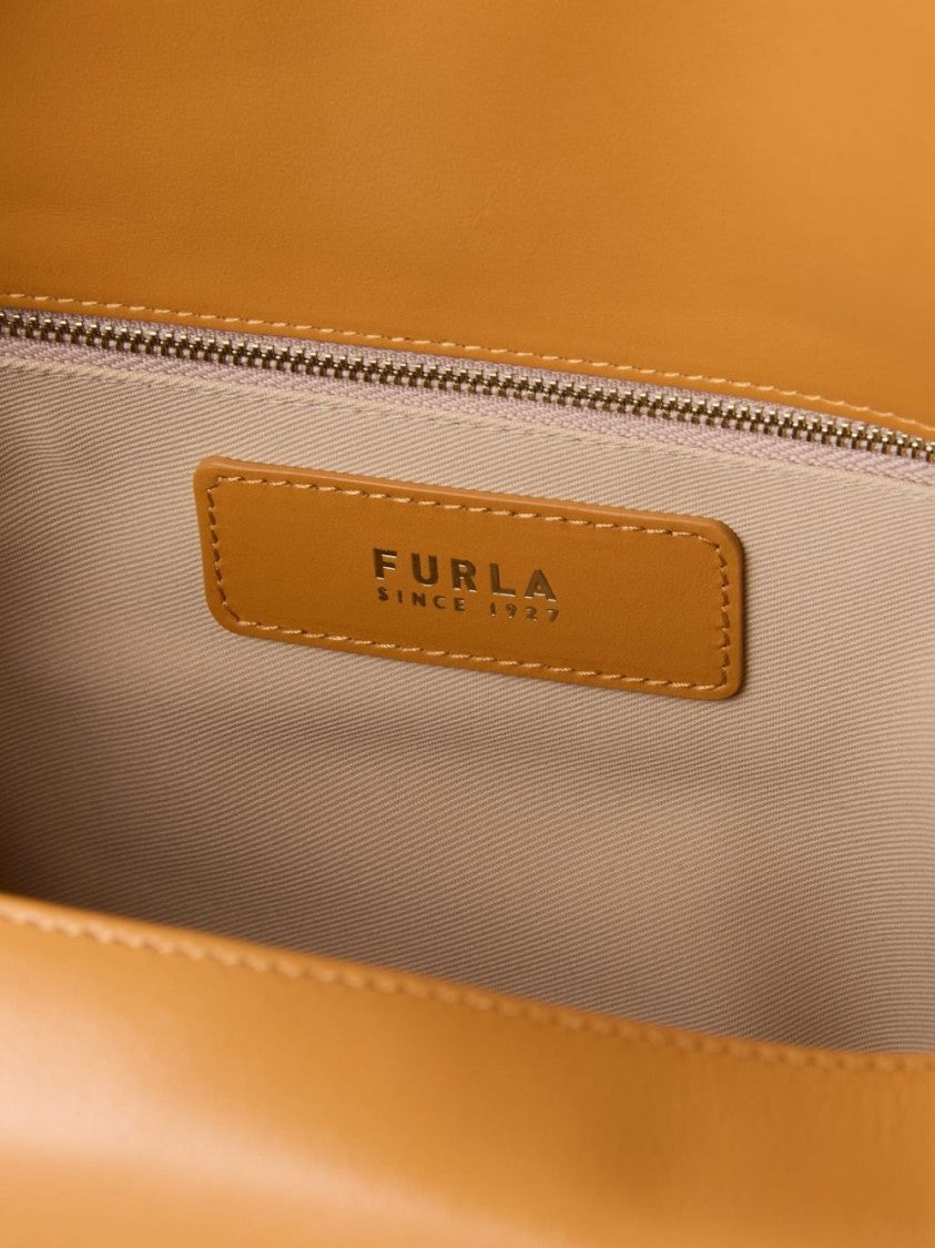 Furla Light Brown Ginevra M Rectangular Leather Shoulder Bag