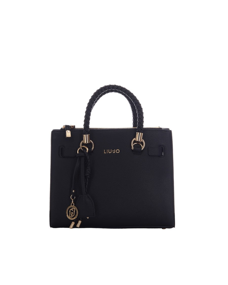 Liu Jo Black Satchel S Textured Vegan Bag