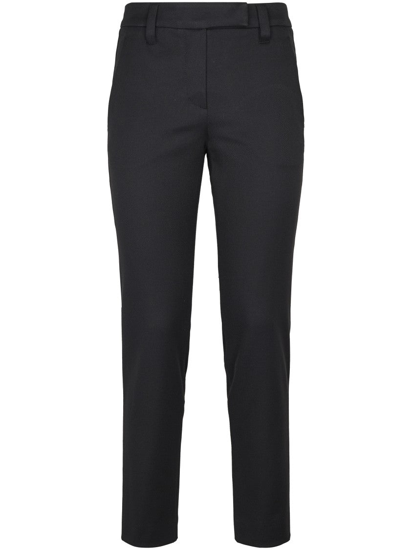 Brunello Cucinelli Tailored Slim Fit Trousers With Mid-Rise Waist And Textured Fabric