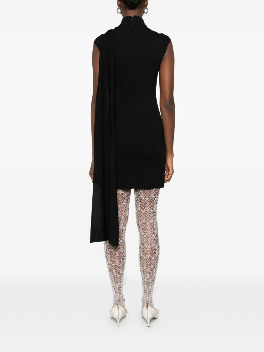 Jean Paul Gaultier Black Asymmetric Hem Fitted Bodice Dress