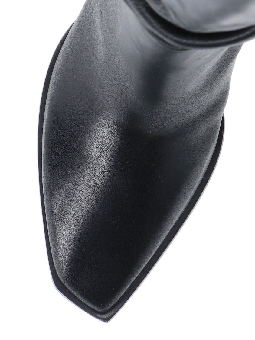 Jimmy Choo Pointed Toe Slouchy Calf Leather Boots