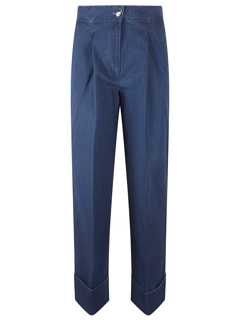 Valentino Garavani Straight-Leg High-Waisted Jeans With Tailored Cuffed Finish
