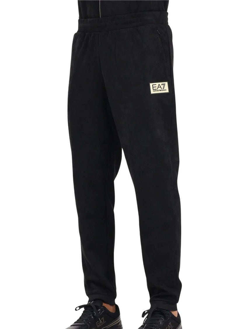 Ea7 Emporio Armani Black Logo Detail Technical Track Pants