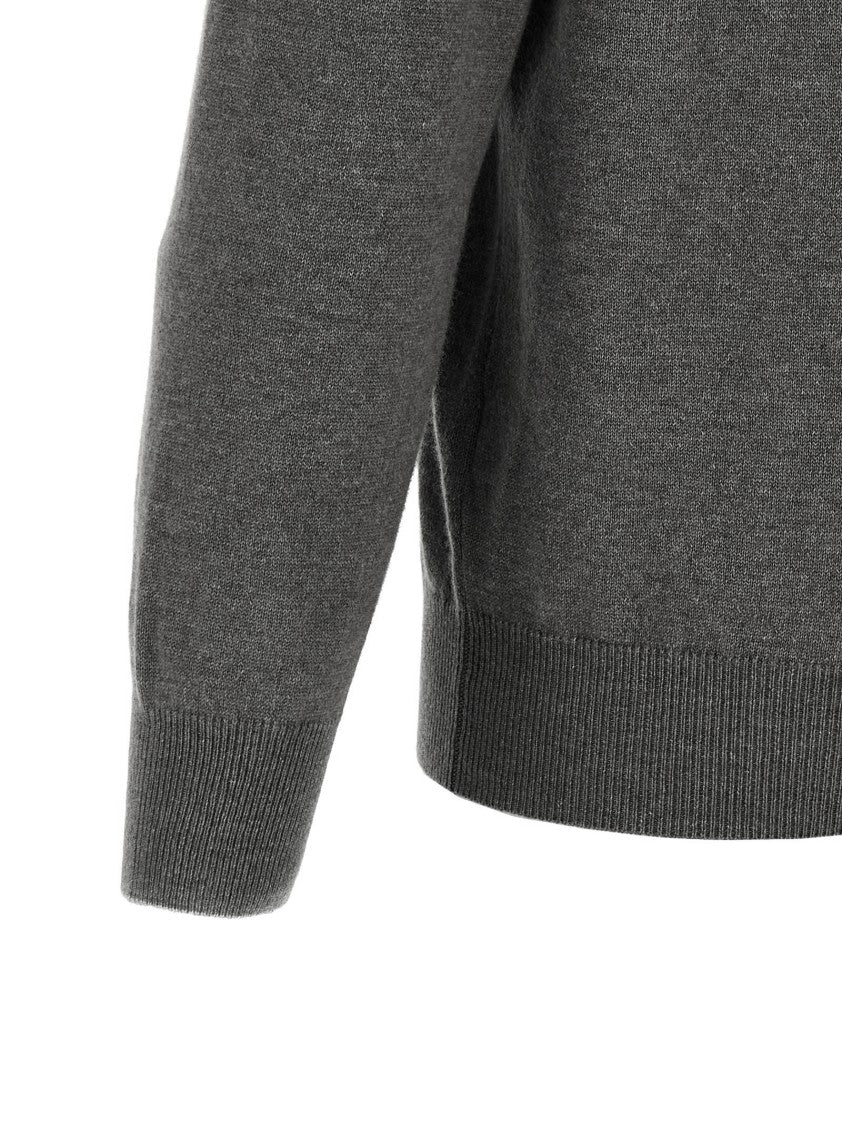 Brunello Cucinelli High Neck Cashmere Sweater With Half-Zip