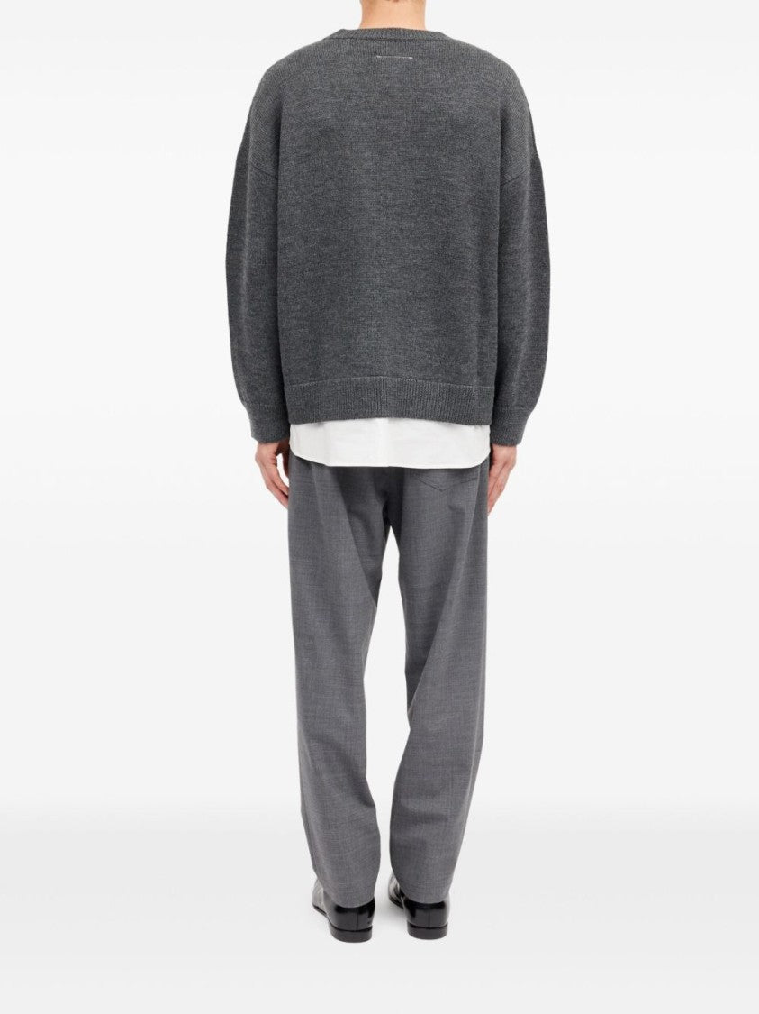 Mm6 By Maison Margiela Grey Crewneck Initial Sweater