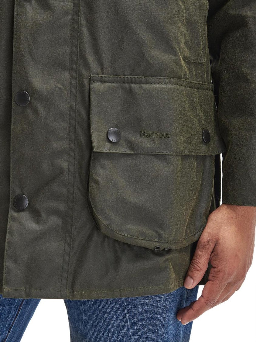 Barbour Beaufort Wax Jacket With Corduroy Collar