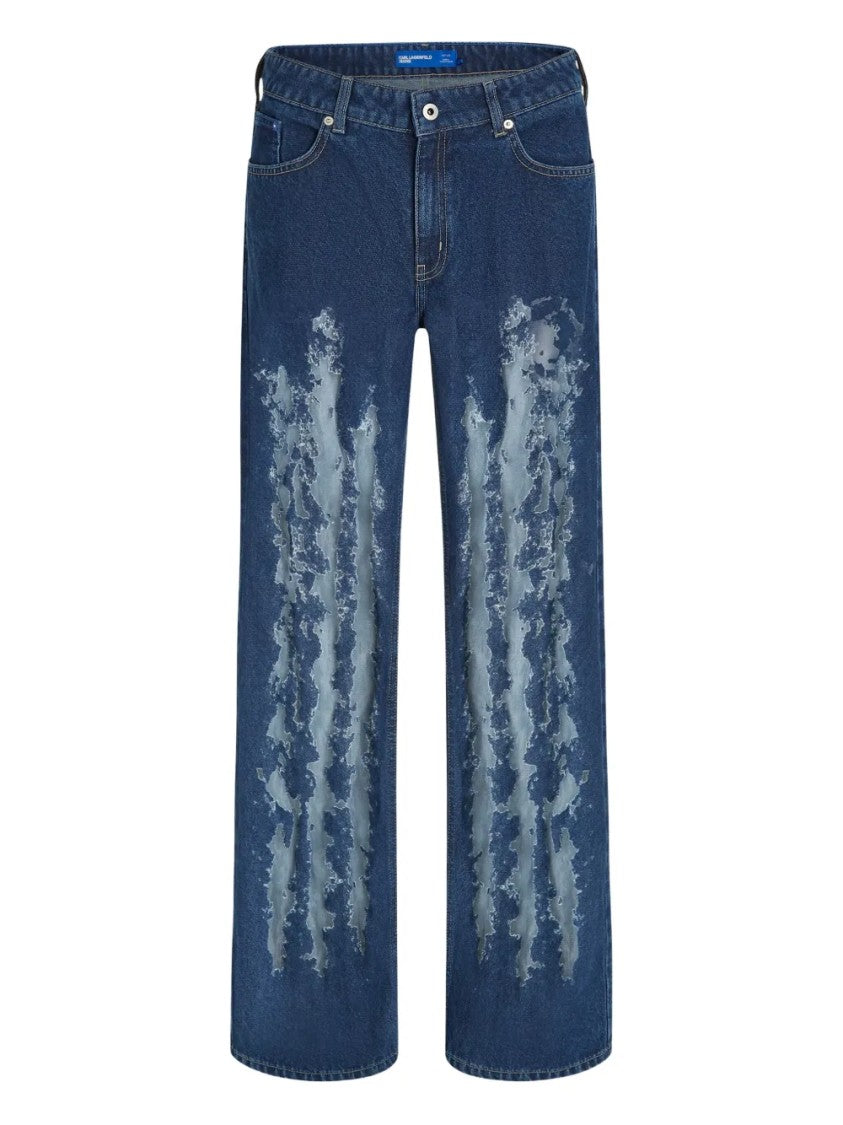 Karl Lagerfeld High-Waisted Wide-Leg Jeans