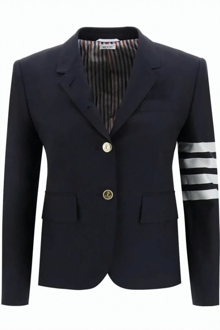 Thom Browne Tailored Wool Jacket With Signature Stripe Detail