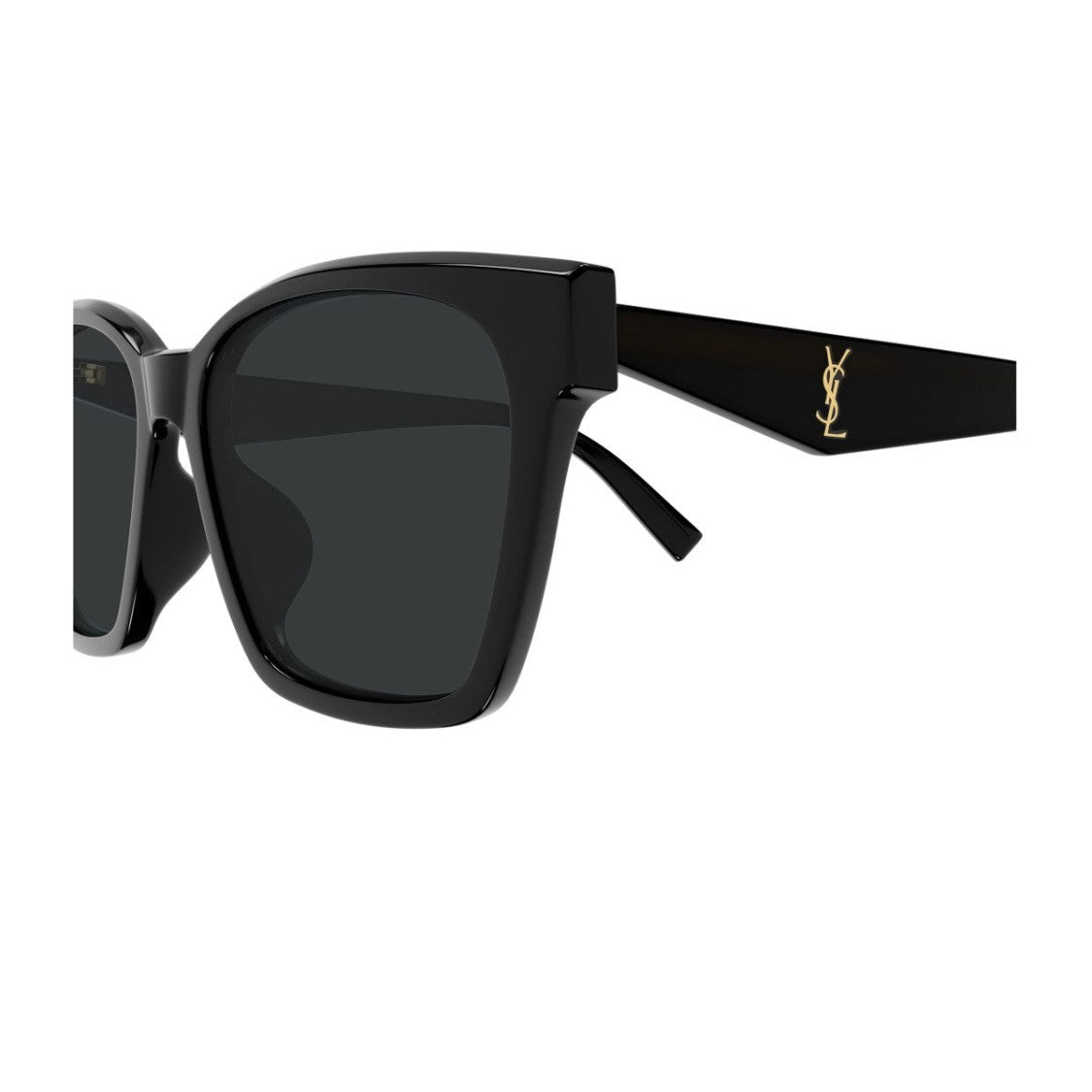 Saint Laurent Black Linea Monogram Recycled Acetate Cat-Eye Sunglasses