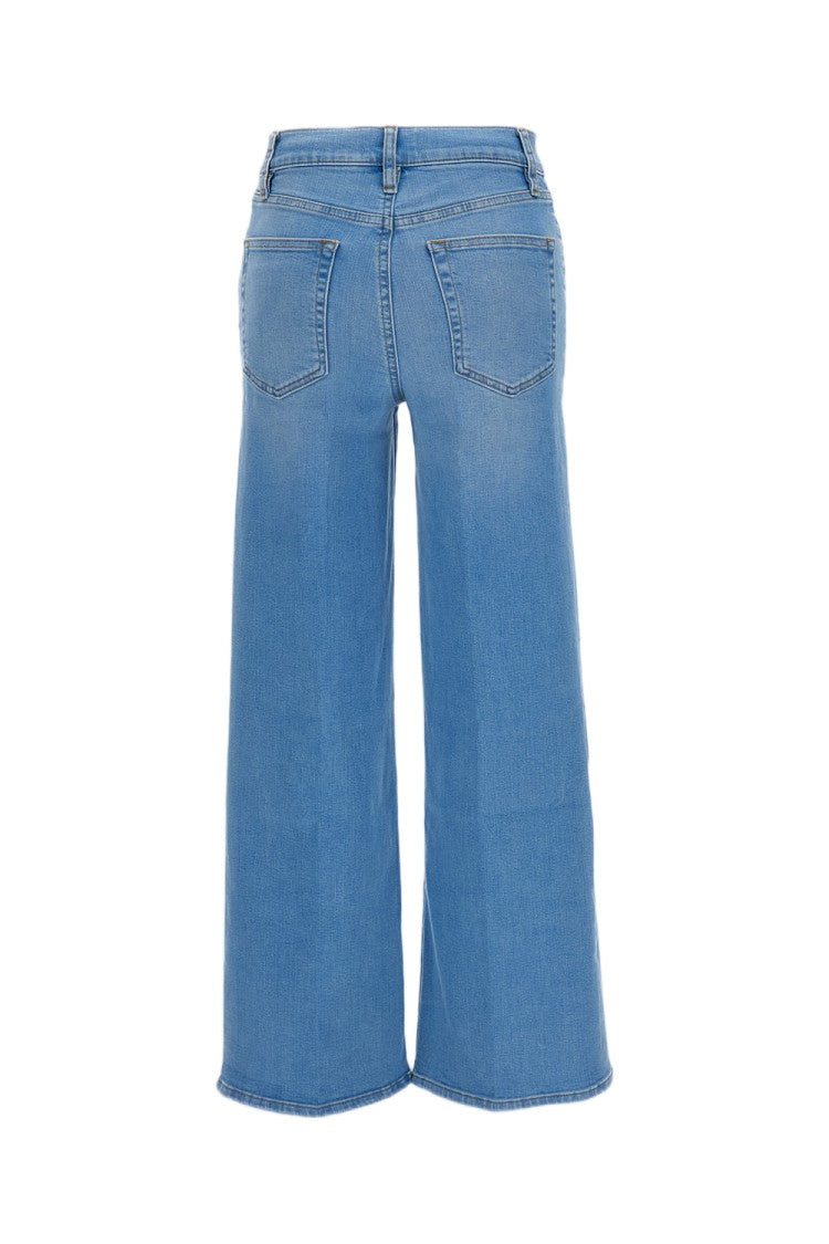 Frame Light Blue Le Slim Palazzo Cotton Jeans