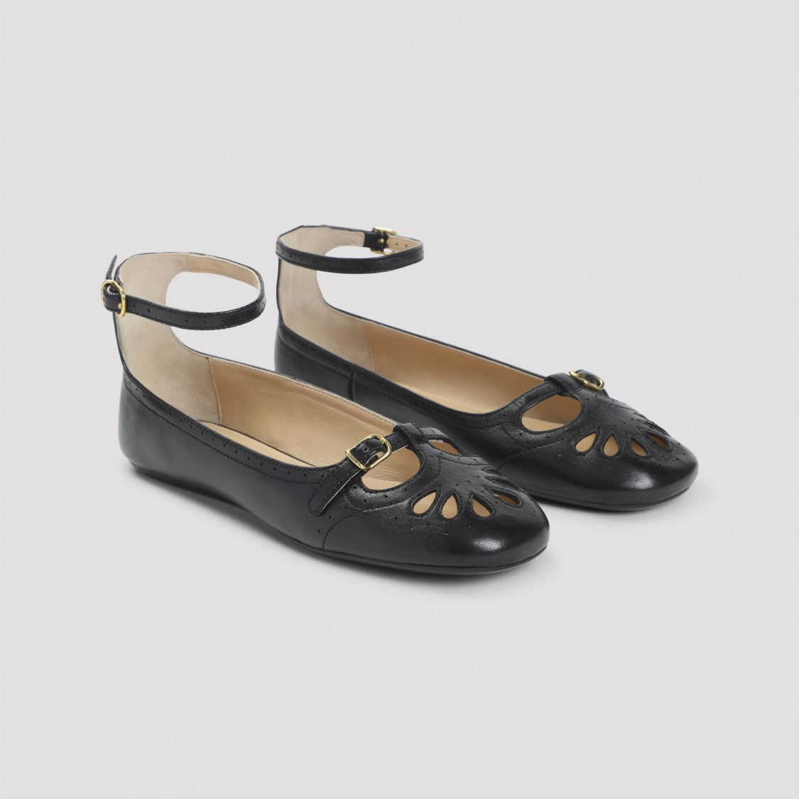 Chloé Black Leather Misty Ballerinas