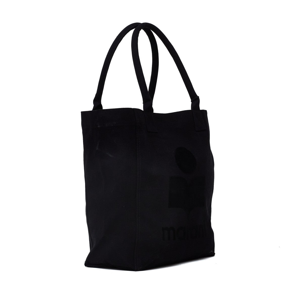 Isabel Marant Yenky Washed Cotton Canvas Logo Tote Bag