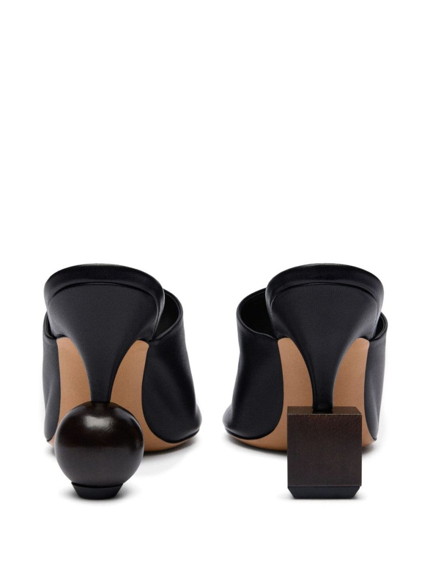 Jacquemus Black Round Toe High Heel Sandals