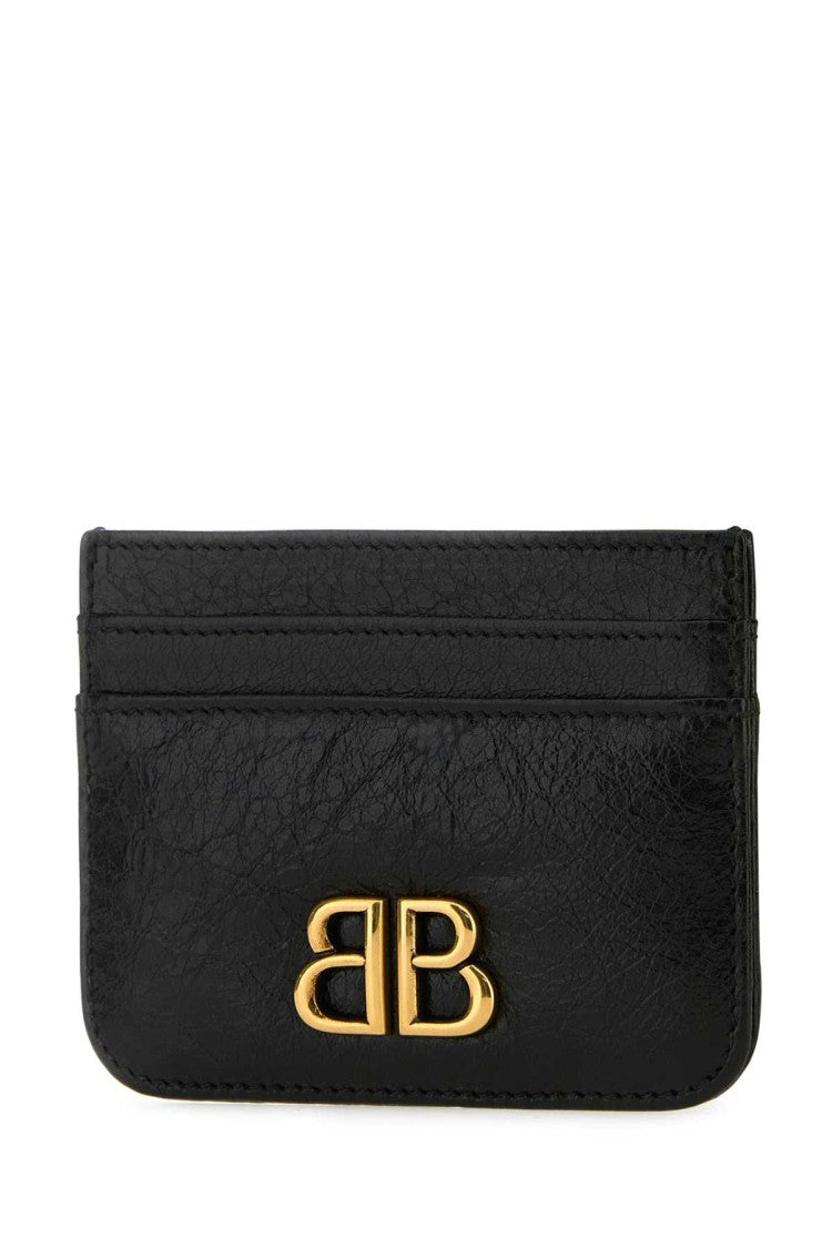 Balenciaga Black Leather Monaco Card Holder
