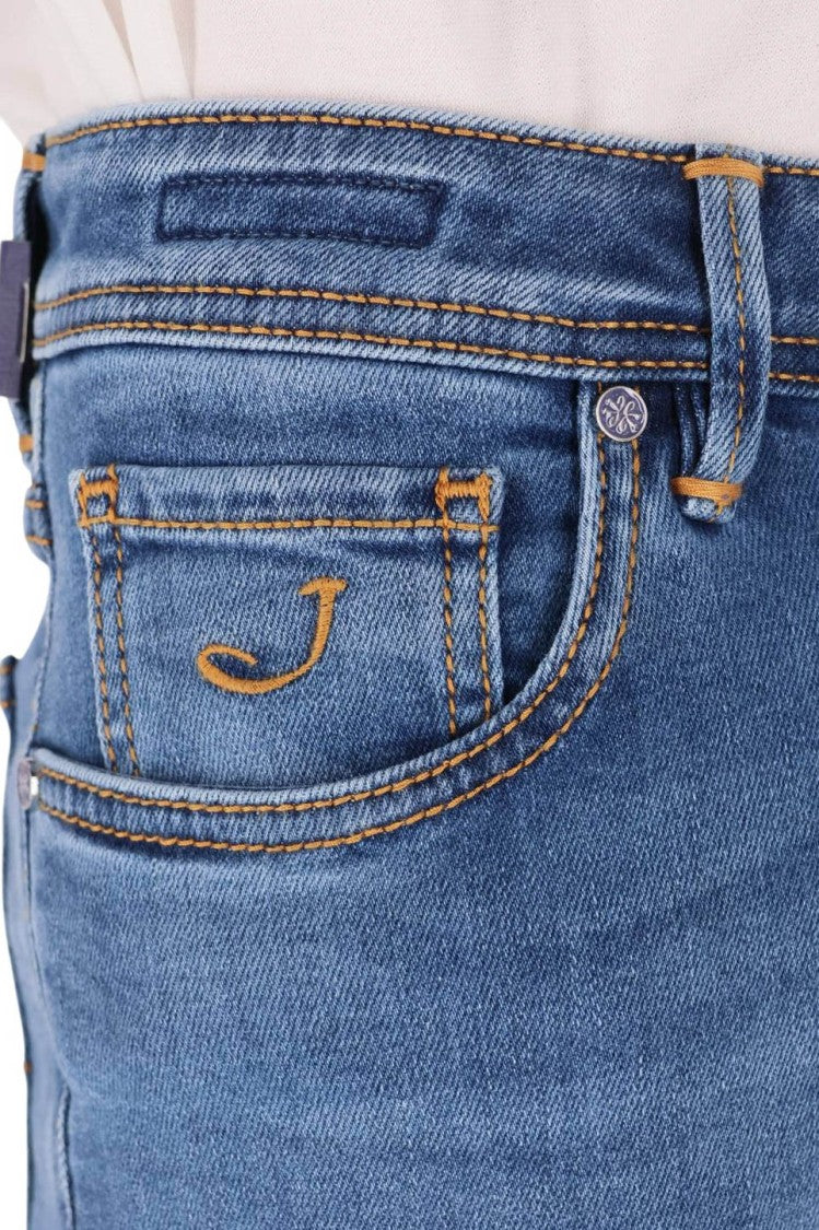 Jacob Cohen Comfort-Fit Cotton Jeans With Crocodile-Textured Label