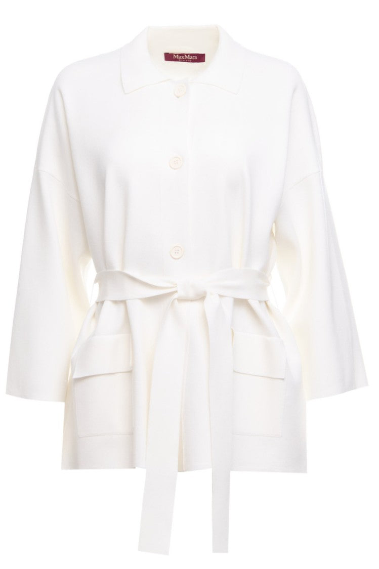 Max Mara White Cardigan With Relaxed Fit