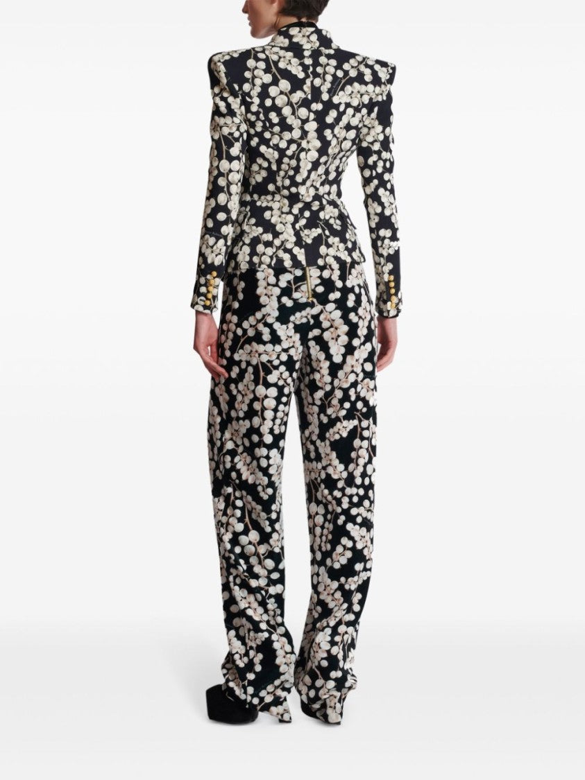 Balmain Graphic Print Double-Breasted Jacket
