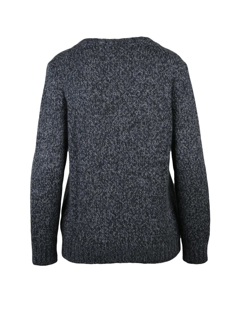 Gran Sasso Lamé V-Neck Pullover With Soft Textured Finish