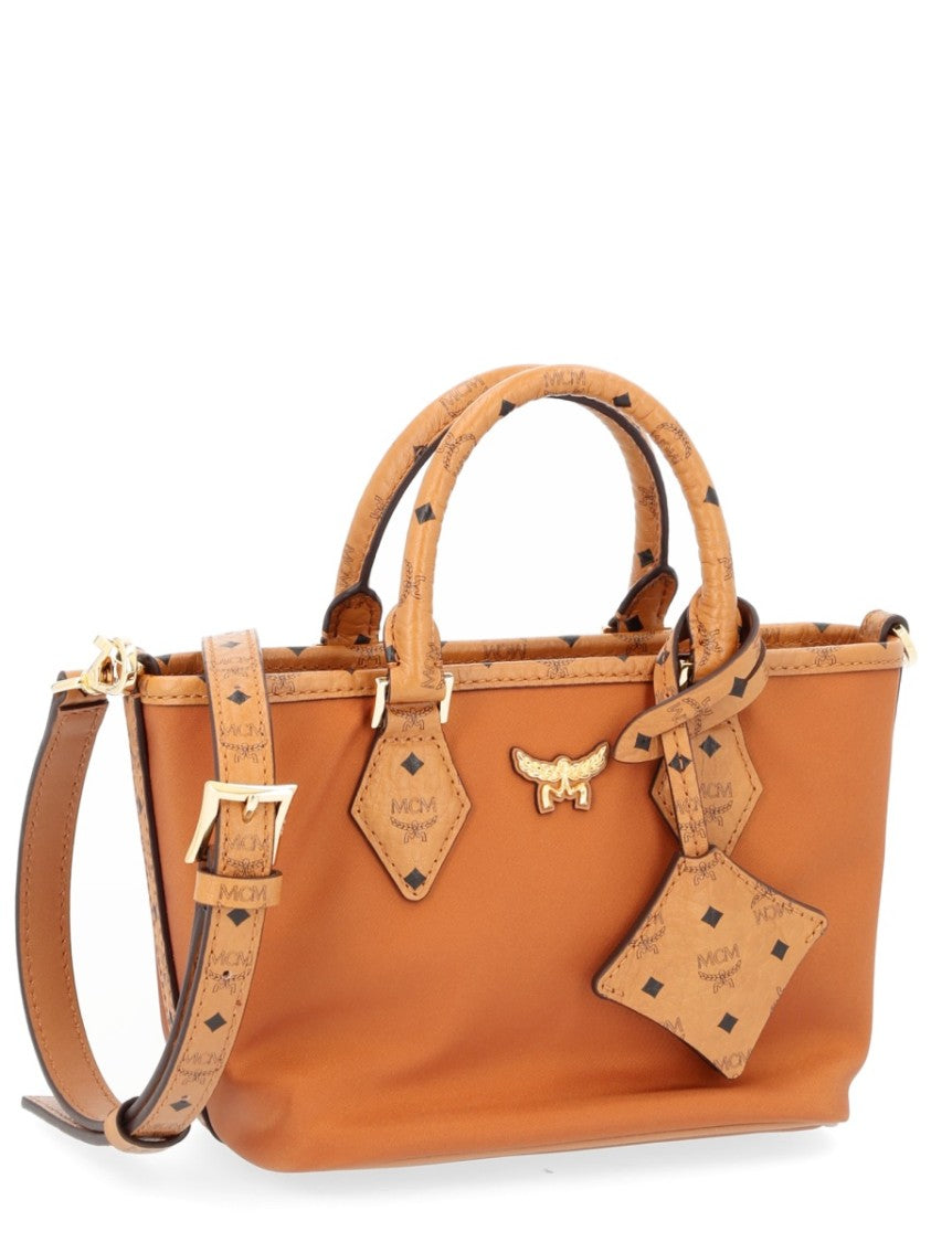Mcm Tan Aren Polyamide Mini Tote Bag