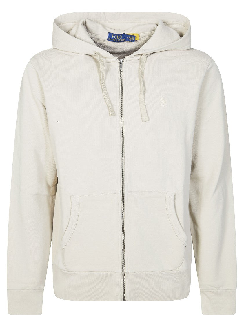 Polo Ralph Lauren Light Neutral Tonal Embroidered Zip Hoodie