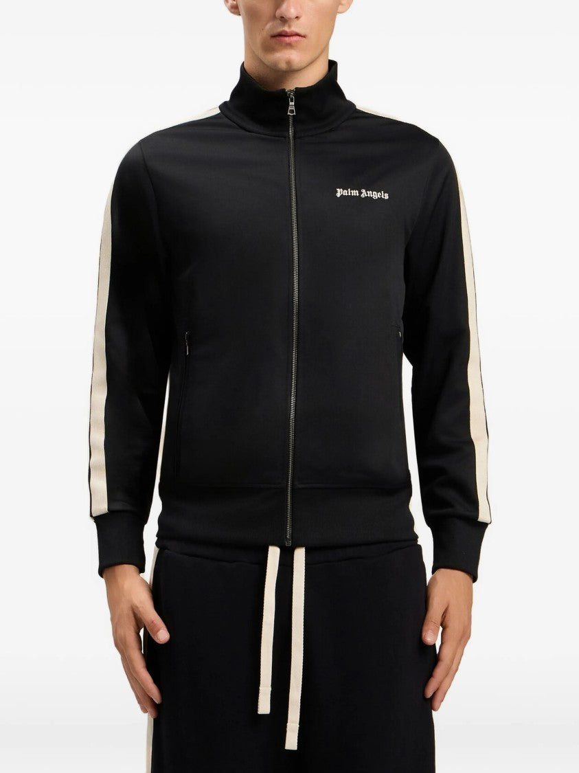Palm Angels Black Classic Logo Track Polyester Top
