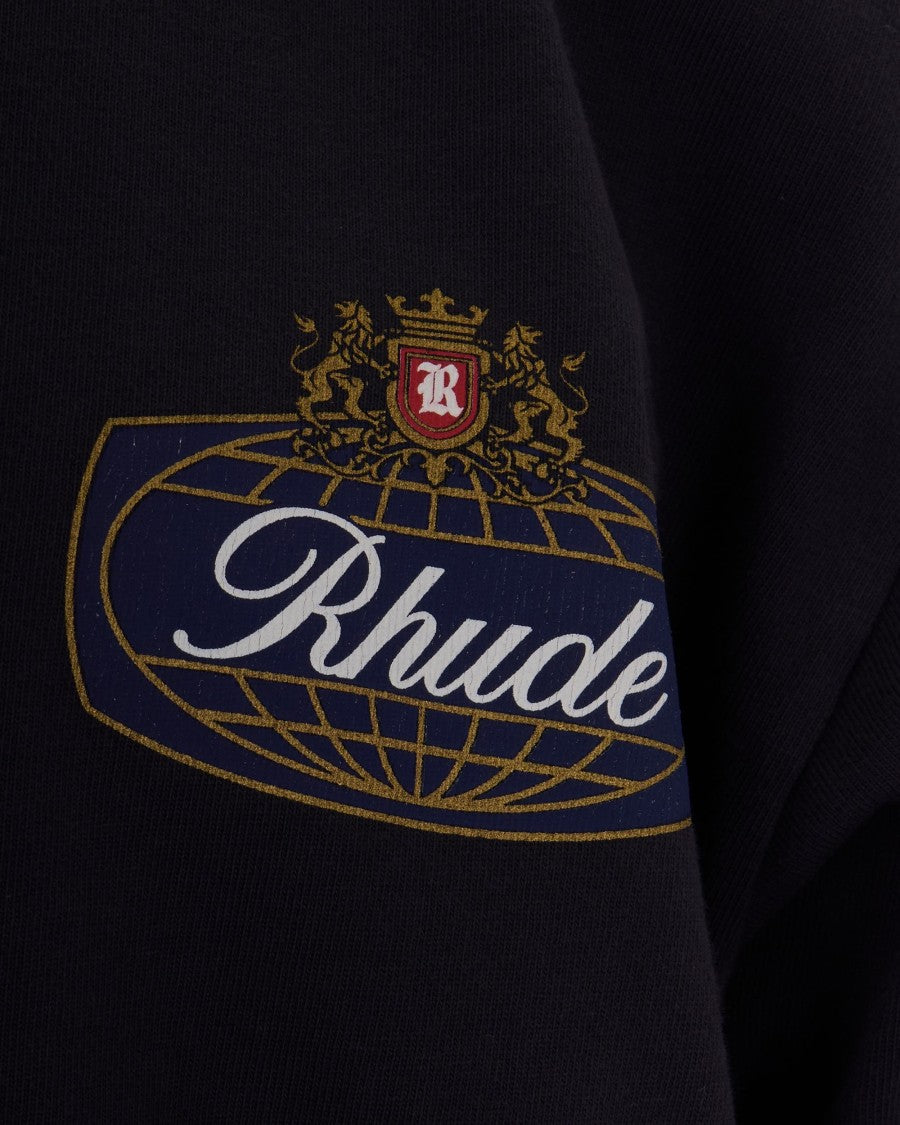 Rhude Washed Vintage Black Safari Crest Cotton T-Shirt