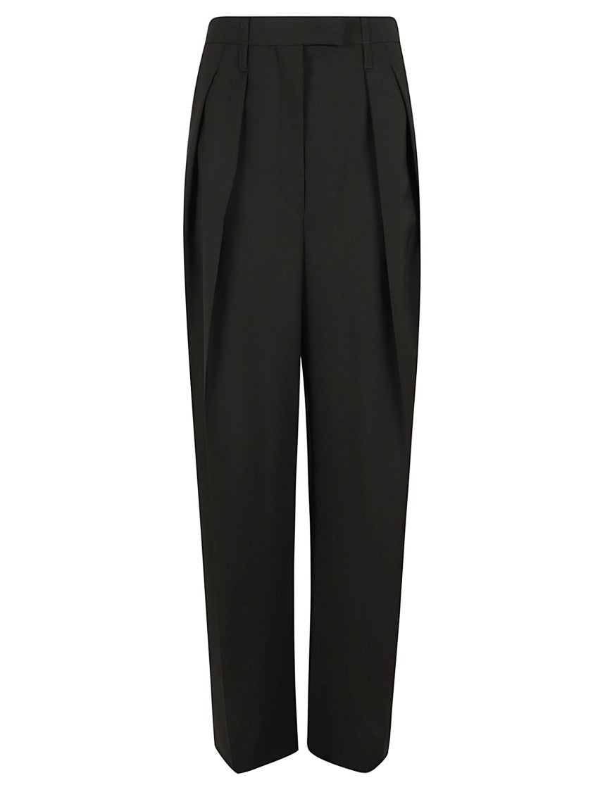 Max Mara Wide-Leg Trousers With Double-Front Darts And Belted Design