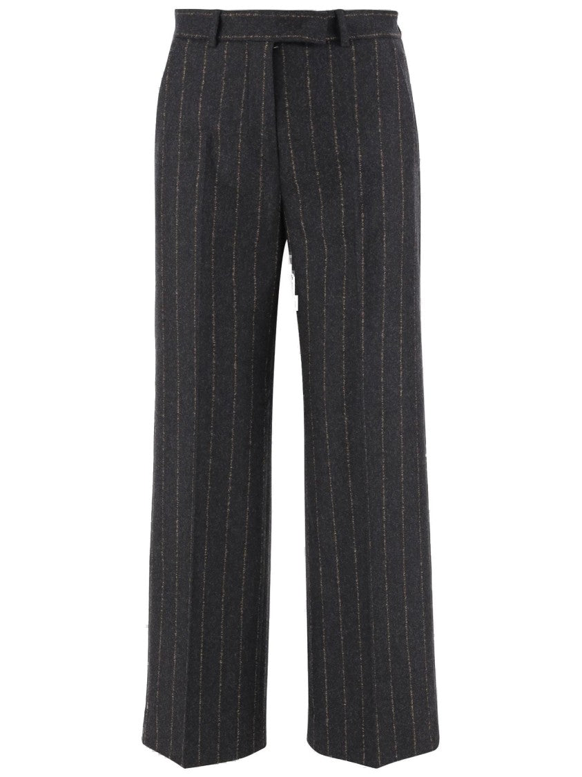 Ql2 Theodora Wool And Cashmere Striped Pants