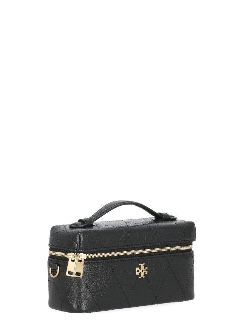 Tory Burch Black Quilted Leather Removable Strap Shoulder Bag
