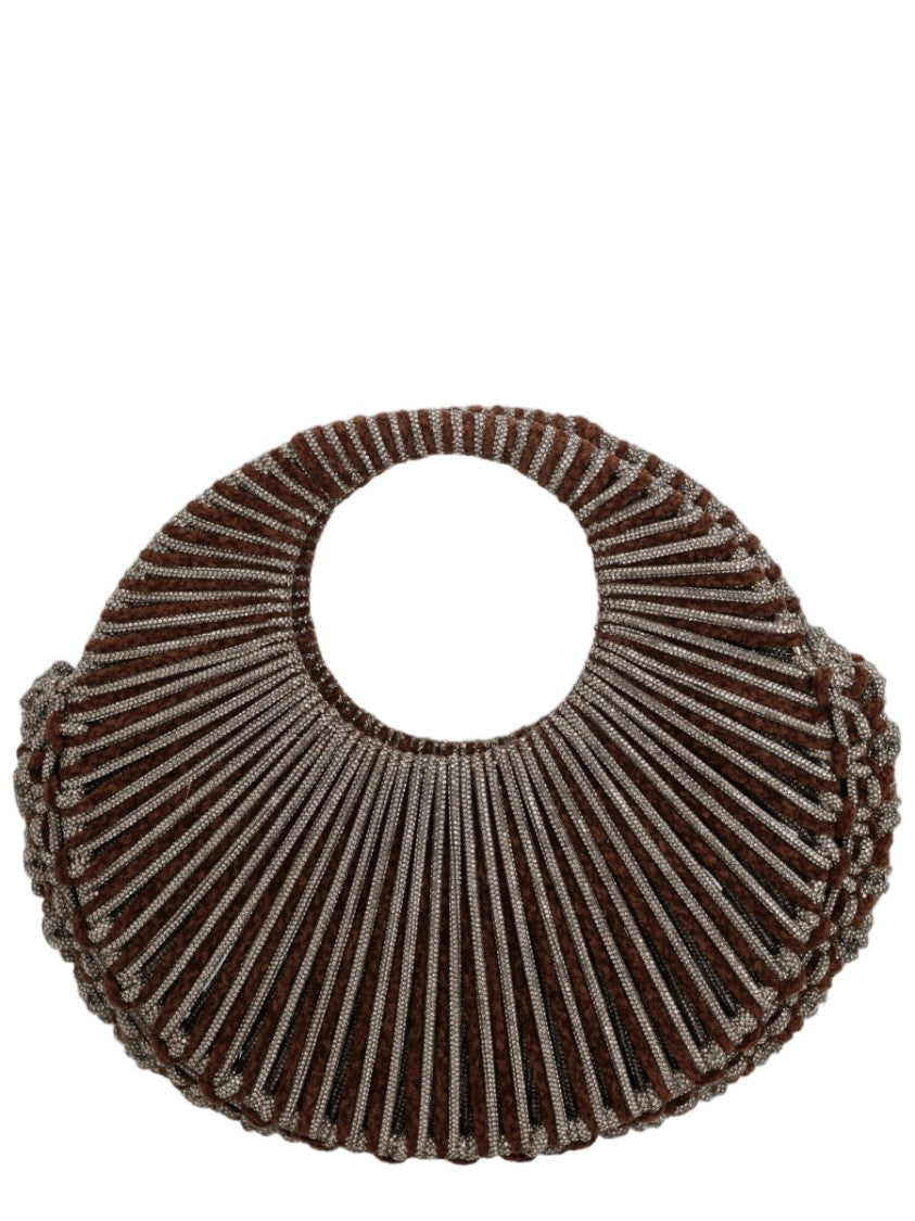 Hibourama Brown Semi-Circular Woven Braided Bag