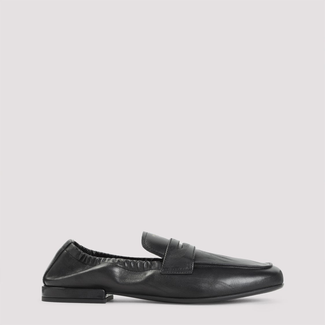 Prada Black Leather Slip-On Shoes